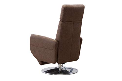Cavadore TV-Sessel Cobra mit 2 E-Motoren / Elektrischer Fernsehsessel mit Fernbedienung / Relaxfunktion, Liegefunktion / Ergonomie S / Belastbar bis 130 kg / 71 x 108 x 82 / Lederoptik Braun – Bild 6