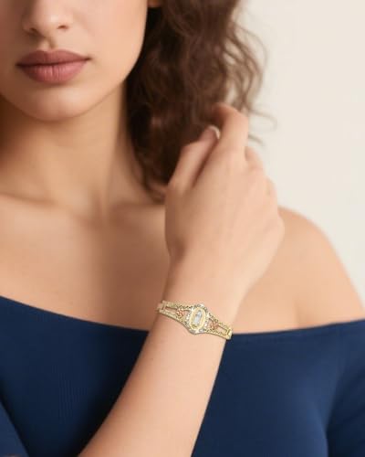 J&H DiaJuvelo Virgin Mary Bracelet for Women Catholic Trendy Cubic Zirconia Christian Dainty Charm Rhinestone Gold Jewelry Mujer Virgen de Guadalupe Pulseras Holy Gifts2
