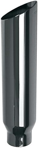 5" Inlet 10" Outlet 36" Long Long Angle Midnight Black Chrome Diesel Performance Exhaust Stack Rolled Tip