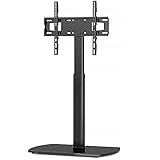 TAVR Universal Swivel Floor TV Stand Base with Mount for Most 26-55 inch LCD LED OLED Plasma Flat or Curved Screen TVs Black Height Adjustable TV Mount Stand with Cable Management for Media Storage