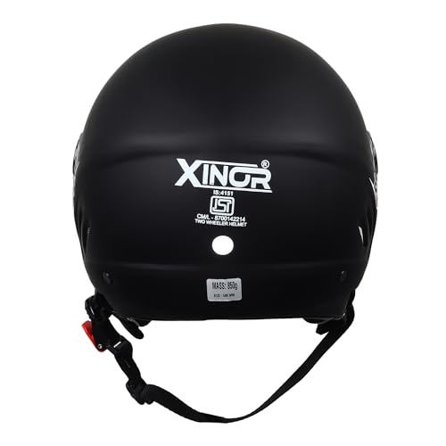 Image of Buff Open Face Motorcycle Helmet for Men & Women | ISI Certified is 4151 | Lightweight Helmet with Clear Visor & Adjustable Strap | Medium