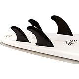 Juego de aletas para tabla de surf cuádruple – negro Estas aletas de base compatibles con sistema FCS se adaptan a tablas cortas de rendimiento.