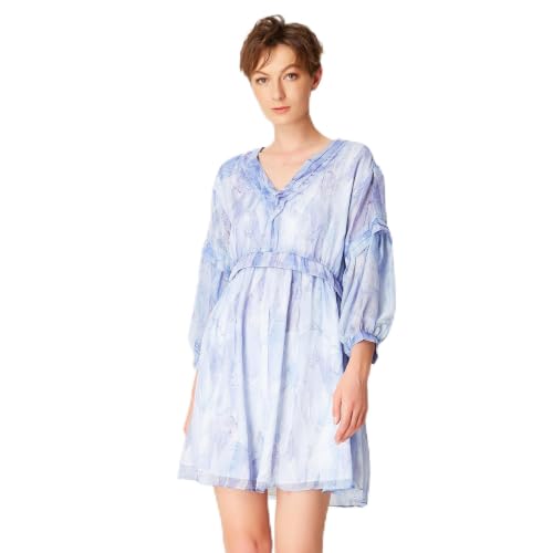 Robe courte mousseline au tombé fluide et motifs artistiques