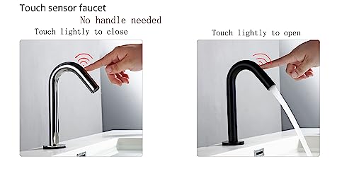 Mitigeur tactile intelligent en acier inoxydable noir chrome