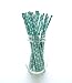 Frozen Snowflake Straws (25 Pack) - Christmas Paper Straws, Teal Green Blue, Winter Snow Flakes Party Supplies