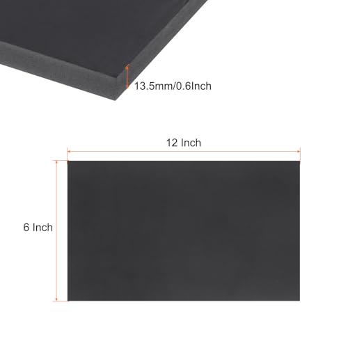 Image of Expanded PVC Plastic Sheet 0.6 inch Thick, 6 inchx12 inch Lightweight Rigid Foam Sheet, [for Crafts Signage Displays Digital Screen Printing] - Black / 1 Pcs