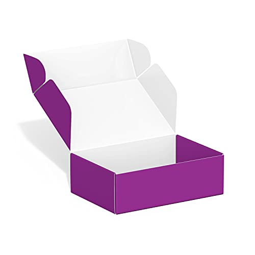 50 Pack 4"x6"x2" Shipping Boxes, Corrugated Cardboard Small Box Mailer, Shipping Boxes for Small Business for Gift Packing- TONESPAC (4"x6"x2", Purple)