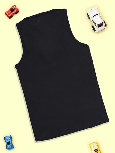 Image of KiddoPanti Boys 100% Cotton Rib Vest Pack of 3