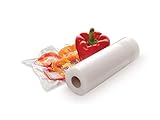 Mantenga la comida fresca hasta 5 veces más larga y más sabrosa: estos rollos tienen un diseño punteado en relieve que permite la máxima extracción de aire, manteniendo sus alimentos herméticamente frescos hasta cinco veces más que los métodos de conservación tradicional. Conservación en frescura, sabor y valor nutricional.