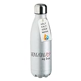 Huuraa Sportflasche Hong Kong my love Geschenk 500ml Silver Wasserflasche Hong Kong Überraschung
