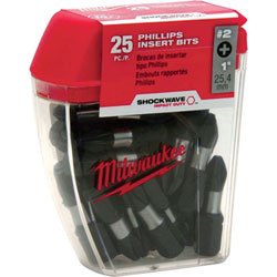 Broca de inserción #2 Milwaukee de acero para atornillador de impacto pack 25