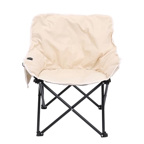 WDDEYYDS Heated Folding Garden Chair - Portable USB, Cup Holder - Ideal for Sports, Fishing, Picnic, Beige