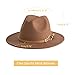 EOGIMI Fashion Women Wide Brim Fedora Floppy Panama Hat with Belt Buckle Khaki