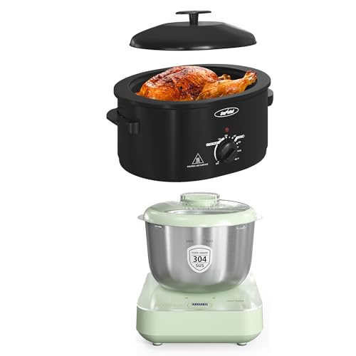 Comparison: Best Sunvivi 8 Quart Roaster Oven 10 Sunvivi 8-Quart Roaster Oven with Self-Basting Lid And Electric Dough Maker with Weighing Function,Electric Turkey Roaster Oven with Removable Pan and Rack.
