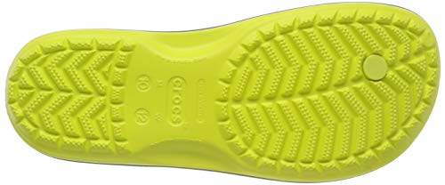 Image of Crocs Unisex's Crocband Flip Flops, Citrus Slate Grey, 4 UK Men / 5 UK Women