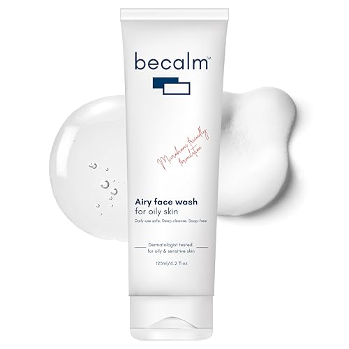 Image of Becalm Daily Salicylic Acid Face Wash for Oily & Acne Prone Skin | Airy face wash for Men & Women | Soap & Sulphate free | Microbiome friendly | With Quaternium - 73 & Prebiotic | No fragrance(125 ml)