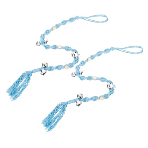 BESTonZON Safety Door Handle Door Cord Pinch Protection Handmade Rope Dog Bell for Potty Training