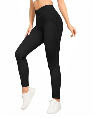 CLOZOZ Stretchy Jeans for Women Tummy Control Jeggings for Women Skinny Trendy Pants with Pockets