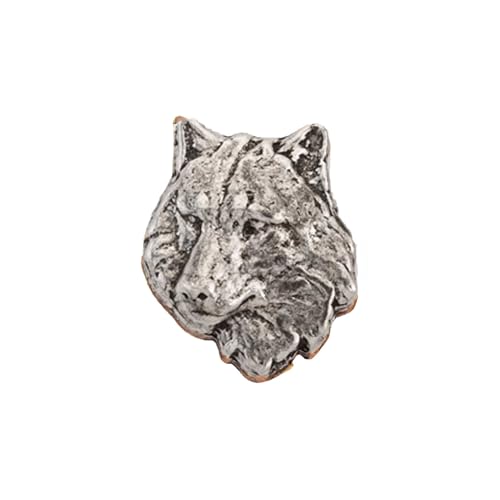Wolf Head Mini Pin, Pewter, 0.5 Inches, 100% Handmade in the USA, Coyote, Wild, Realistic, Metal, Lapel, Hat, Brooch, Over 3100 Unique Designs