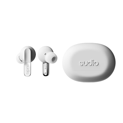 Image of sudio N3 Pro Wireless Earbuds - Active Noise Cancelling (ANC), 30-Hour Playtime, Sweat & Splashproof, Eco-Friendly Design with Recycled Materials, Comfortable Fit, Premium Metallic Finish (White)