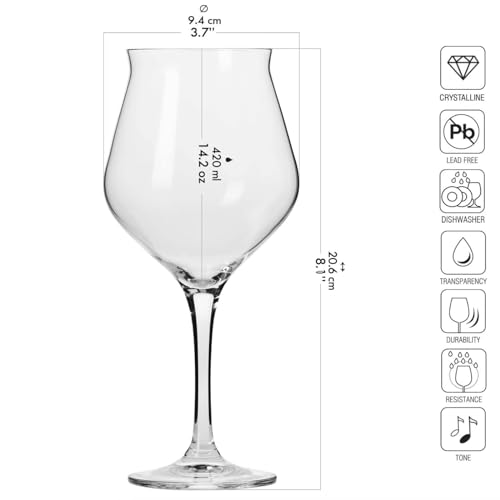 Krosno Verres à Bière Craft | Lot de 6 | 4 x 500 ml | 2 x 420 ml | Collection Brewery | Coffret Degustacion | Parfait la Maison, Les fêtes | Lavable au Lave-vaisselle – Image 4