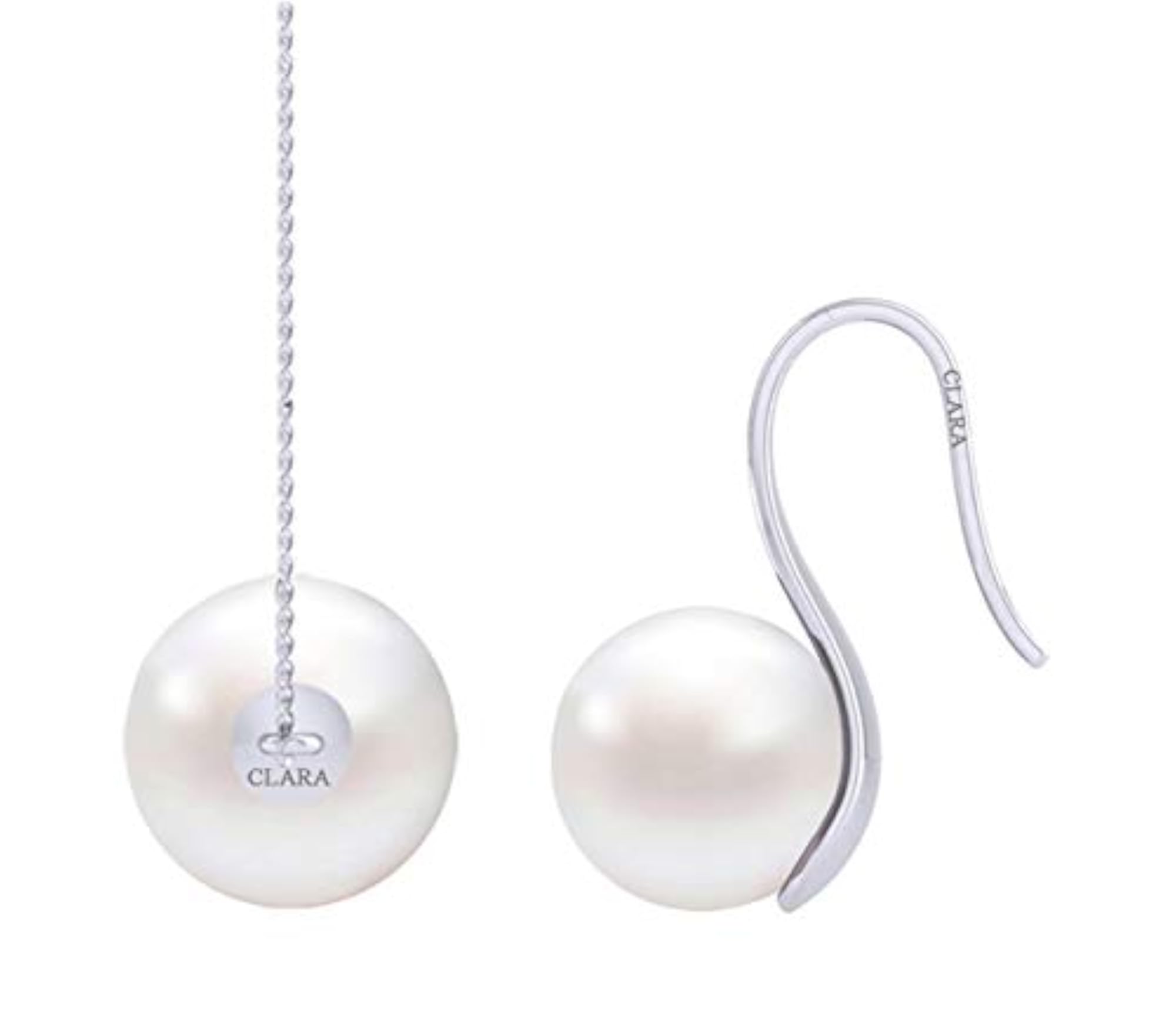 Women's Sterling Silver and Pearl Pendant Earrings Set