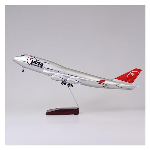 Avión coleccionable B747 Northwest de resina con acabados premium vintage de 47cm sin luz 5