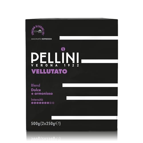 Pellini Gustobar N.1 Gemahlener Kaffee für Espressomaschinen mit Samtigem Geschmack Arabica- und Robusta-Mischung Mittlere Röstung 2 Packungen mit je 250g