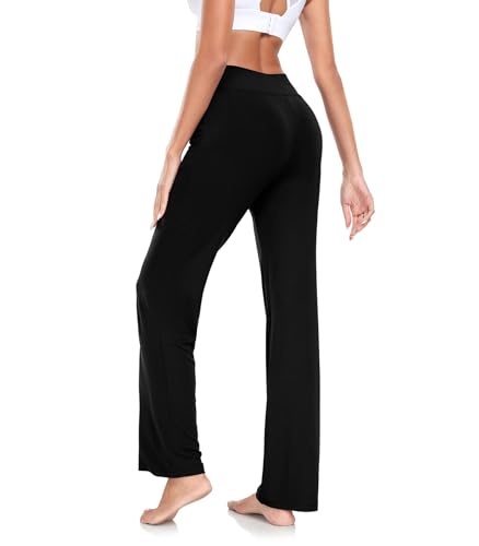 TownCat Women’s Yoga Pants with Pockets, High Waist Workout Straight Leg Pants, Womens Soft Gym Stretch Bootcut Pants2