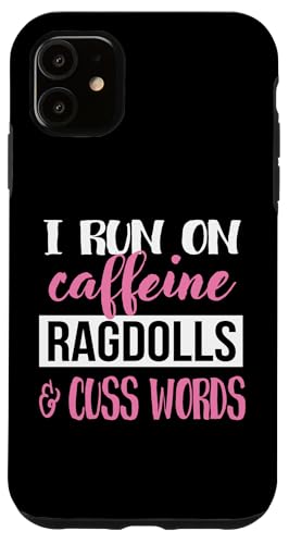 Funny Womens Caffeine and Cuss Words Ragdoll Cat Mom Lover �X�}�z�P�[�X iPhone 11 �p