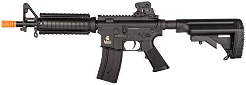 Lancer Tactical Airsoft M4 AEG Rifle with Crane Stock Black