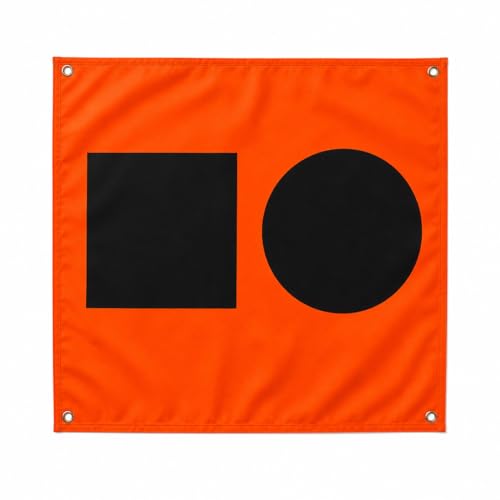 T-H Marine S.O.S. Distress Flag, U.S.C.G. Approved Emergency Marine Signal Flag for Boats, High-Visibility Orange with Black Square and Circle - 3' x 3'