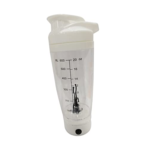 Cabilock Shaker Electric 600ml Battery Operated Mixer for Protein Shakes Mix Bottle White