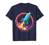 Soda Bottle Rocket Launch Fizz Trail Graphic T-Shirt, Men, Navy Blue, Medium