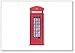 Magnete da frigo con illustrazione minimalista cabina telefonica di Londra.