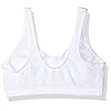 Fruit of the Loom Women's Front Close Builtup Sports Bra, Heather Grey/White 2-Pack, 36
