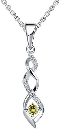 JO WISDOM Women Necklace,925 Sterling Silver Infinity Pendant Necklace with 3A Cubic Zirconia,Jewelry for Women
