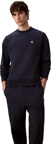 Calvin Klein Pantalon de Jogging Homme Premium Terry Monogram avec Cordon de Serrage, Bleu (Dark Sapphire), XL