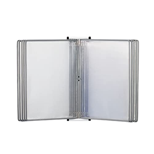 FPIGSHS An Der Wand Befestigter Seiten-Klappordner, 10 Doppelseitige A4-Seitenständer (PVC + Metall) Farbe (Color : Gray, Size : A) Cover