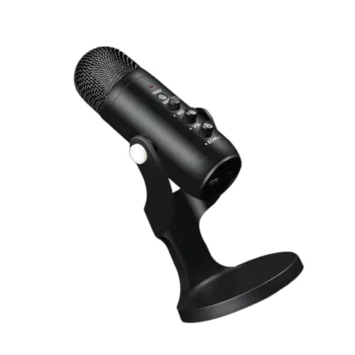 Microphone de chat USB ordinateur avec base stable pour télétravail et appels