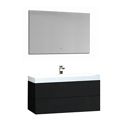 Preisvergleich Produktbild EAGO Badmöbel Brugge BU-0901 dunkelgrau / 90x56