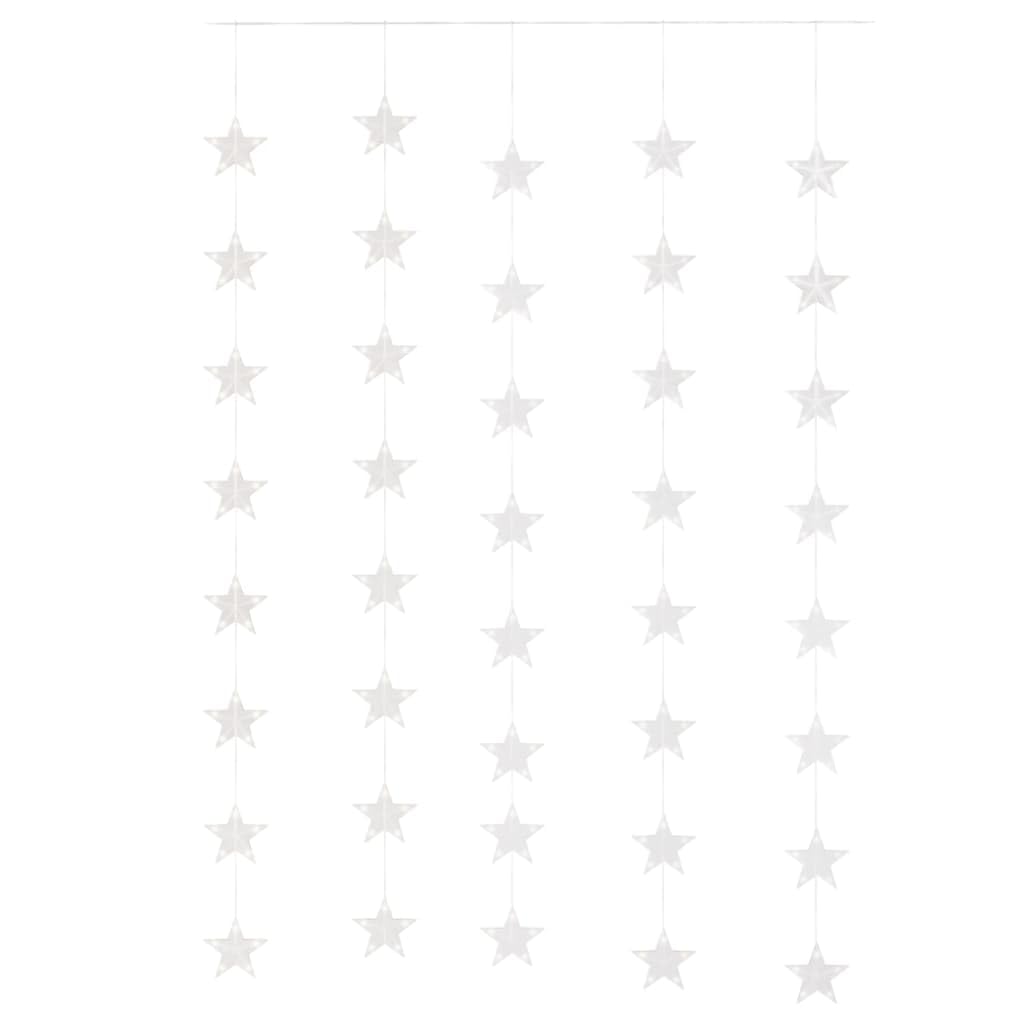 Guirnalda de luces LED con forma de estrella, 200 LED, blanco cálido, 8 funciones