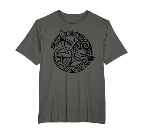 Nudo Celta Qilin Kirin Símbolo Tribal Mítico Roja Camiseta