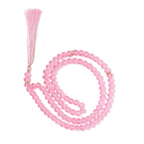 Image of FAF Crystal Tasbeeh Manual Counter - 99 Islamic Prayer Beads | Tasbih for Muslims, Dhikr /Misbahah /Zikr Beads | Crystal Tasbeeh Mala for Men & Women, Ramadan & Eid Islamic Gift (Pink)