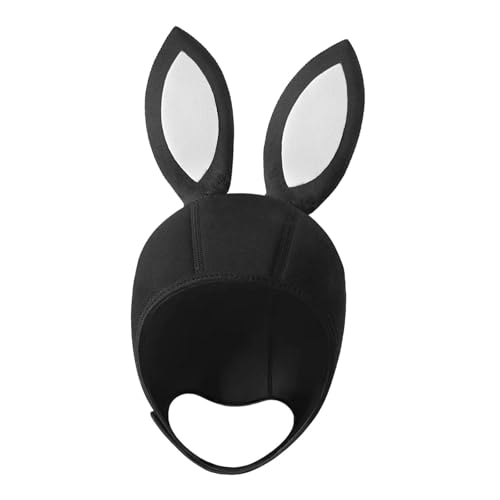 Yiju Diving Hood Swim Hat Adults Headgear Swimming Cap, Thermal Surfing Hood Water Sports, Swimming Kayak Sailing, Black White