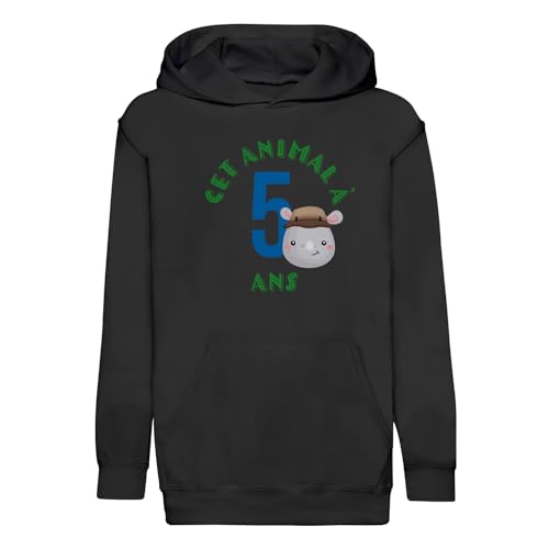 Sweat à capuche enfant 5 ans premium en coton doux motif animaux safari