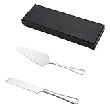 COLLBATH Edelstahl Kuchenmesser und Tortenheber Satz mit Feiner Zahnung Langem Griff und...
