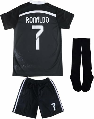 LeenBD No #7 Black Old Dragon Special Edition Kids Soccer Jersey Kit Shorts Socks Set Youth Sizes (Black 28)