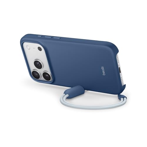 Beats Custodia Cavalletto per iPhone 17 Pro con MagSafe e Controllo fotocamera, cordino che funge da supporto integrato, finitura opaca, fodera in microfibra - Blu roccia madre
