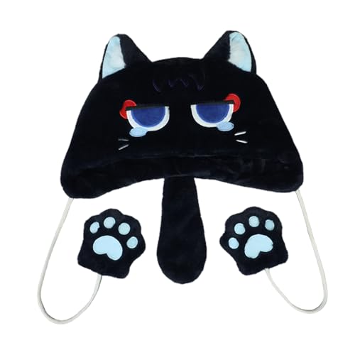 Bonnet d'anime d'hiver chaud en peluche pour femmes avec cache-oreilles